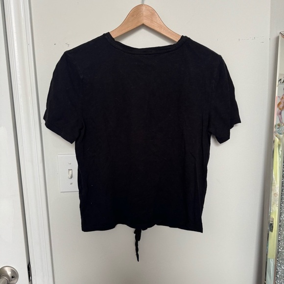 Janis Joplin groovy lace up Black Graphic Women's Top XS oversized goth y2k - Picture 5 of 5